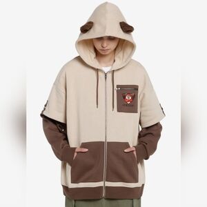 Her Universe Star Wars Ewok Twofer Hoodie Endor Ears Sz L